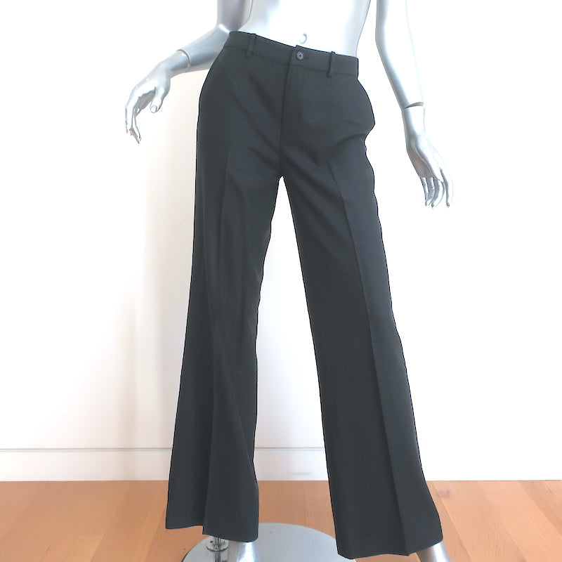 Ralph Lauren Collection Wide Leg Pants Black Wool Size