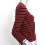 Theory Sweater Lemdora Prosecco Burnt Paprika/Navy Striped Knit Size Small