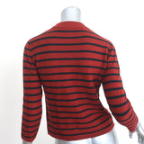 Theory Sweater Lemdora Prosecco Burnt Paprika/Navy Striped Knit Size Small
