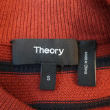 Theory Sweater Lemdora Prosecco Burnt Paprika/Navy Striped Knit Size Small