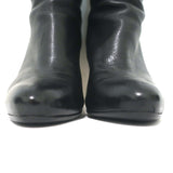 Jimmy Choo Over the Knee Boots Black Grained Leather Size 37.5 High Heel