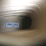 Jimmy Choo Over the Knee Boots Black Grained Leather Size 37.5 High Heel