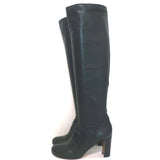 Prada Knee High Boots Black Leather Size 37 High Heel