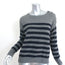 Vince Shoulder-Button Cashmere Sweater Gray/Navy Stripe Size Extra Small