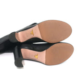 Prada Knee High Boots Black Leather Size 37 High Heel