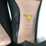 Prada Knee High Boots Black Leather Size 37 High Heel