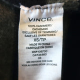 Vince Shoulder-Button Cashmere Sweater Gray/Navy Stripe Size Extra Small