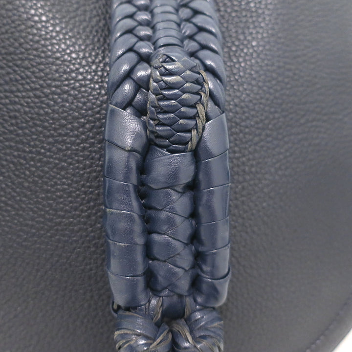 Altuzarra Ghianda Knot Hobo Navy Grained Leather Large Shoulder Bag