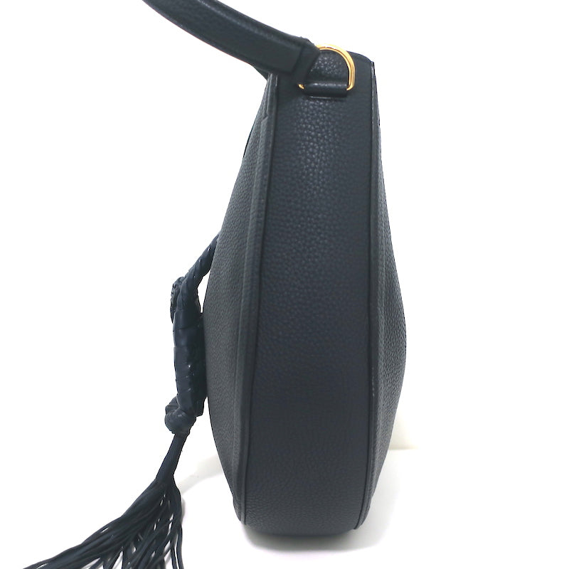 Altuzarra Ghianda Knot Hobo Navy Grained Leather Large Shoulder Bag