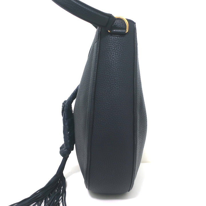 Altuzarra Ghianda Knot Hobo Navy Grained Leather Large Shoulder Bag