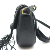 Altuzarra Ghianda Knot Saddle Bag Black Grained Leather Crossbody