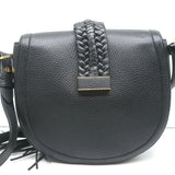 Altuzarra Ghianda Knot Saddle Bag Black Grained Leather Crossbody