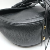 Altuzarra Ghianda Knot Saddle Bag Black Grained Leather Crossbody