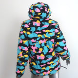 A Bathing Ape Camo Reversible Puffer Jacket Black/Multi Size Small Hooded Coat