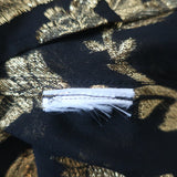 Equipment Blouse Boleyn Black/Gold Metallic Floral Jacquard Size Small