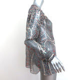 Isabel Marant Etoile Blouse Serim Paisley Print Chiffon Size 36 Long Sleeve Top