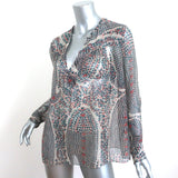 Isabel Marant Etoile Blouse Serim Paisley Print Chiffon Size 36 Long Sleeve Top