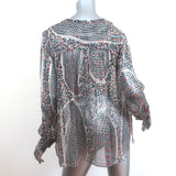 Isabel Marant Etoile Blouse Serim Paisley Print Chiffon Size 36 Long Sleeve Top