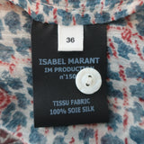 Isabel Marant Etoile Blouse Serim Paisley Print Chiffon Size 36 Long Sleeve Top