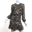 Veronica Beard Ruched Mini Dress Robin Black Metallic Floral Jacquard Size 0