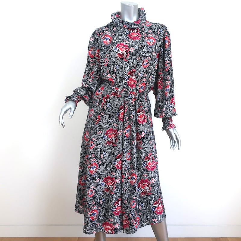 praktiseret hvordan kompensation Isabel Marant Etoile Asymmetrical Midi Dress Yescott Floral Print Silk –  Celebrity Owned