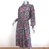 Isabel Marant Etoile Asymmetrical Midi Dress Yescott Floral Print Silk Size 36