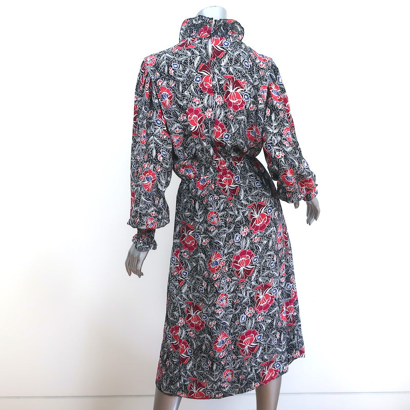 Isabel Marant Etoile Asymmetrical Midi Dress Yescott Floral Print Silk Size 36