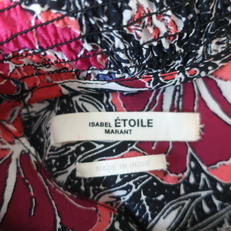 Isabel Marant Etoile Asymmetrical Midi Dress Yescott Floral Print Silk Size 36