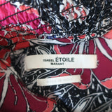 Isabel Marant Etoile Asymmetrical Midi Dress Yescott Floral Print Silk Size 36