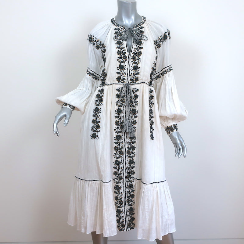 Ulla Johnson Midi Dress Vanita White Embroidered Cotton Gauze Size 2 L Celebrity Owned Ulla Johnson Midi Dress Vanita White Embroidered Cotton Gauze Size 2 L Celebrity Owned