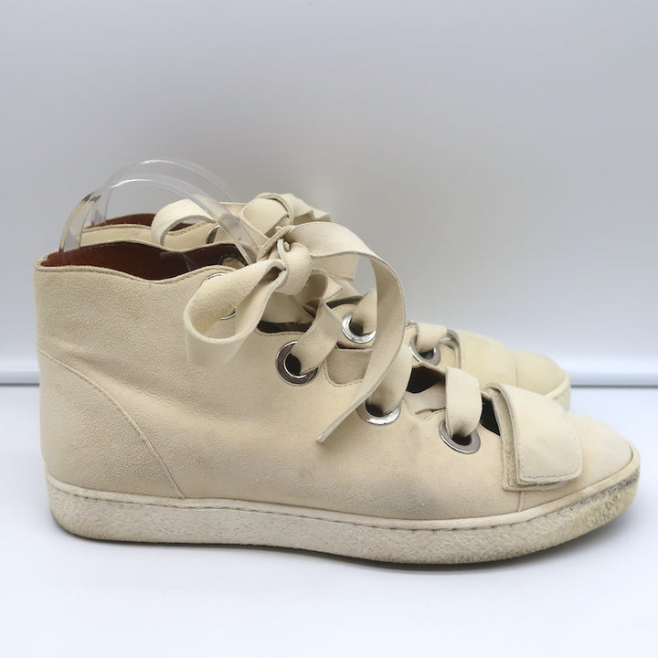 Derek Lam Lace-Up High Top Sneakers Serena Ivory Suede Size 37