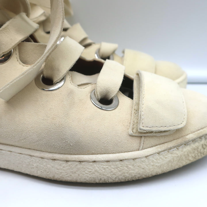 Derek Lam Lace-Up High Top Sneakers Serena Ivory Suede Size 37