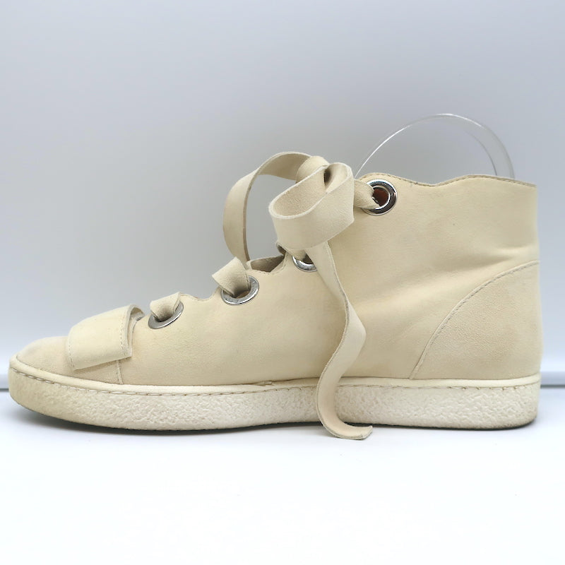 Derek Lam Lace-Up High Top Sneakers Serena Ivory Suede Size 37