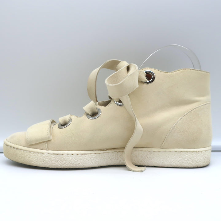 Derek Lam Lace-Up High Top Sneakers Serena Ivory Suede Size 37