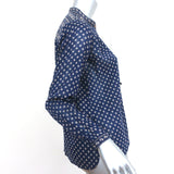 Isabel Marant Etoile Blouse Lainey Navy Printed Cotton Size 34 Long Sleeve Top