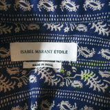 Isabel Marant Etoile Blouse Lainey Navy Printed Cotton Size 34 Long Sleeve Top