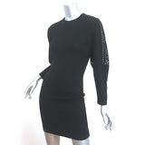 Stella McCartney Crochet-Paneled Mini Dress Black Stretch Jersey Size 38