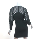 Stella McCartney Crochet-Paneled Mini Dress Black Stretch Jersey Size 38