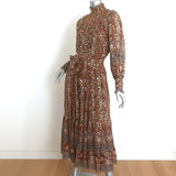 Ulla Johnson Maxi Dress Constantine Ochre Lurex Floral Print Silk Size 0
