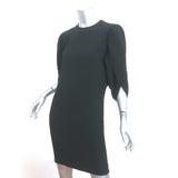 Stella McCartney Petal Sleeve Shift Dress Black Stretch Crepe Size 38