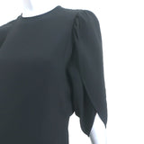 Stella McCartney Petal Sleeve Shift Dress Black Stretch Crepe Size 38