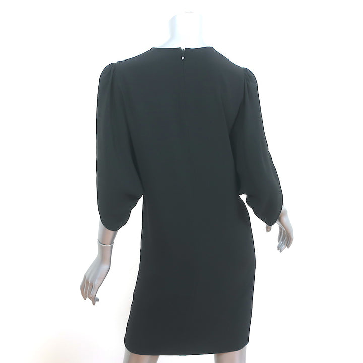 Stella McCartney Petal Sleeve Shift Dress Black Stretch Crepe Size 38