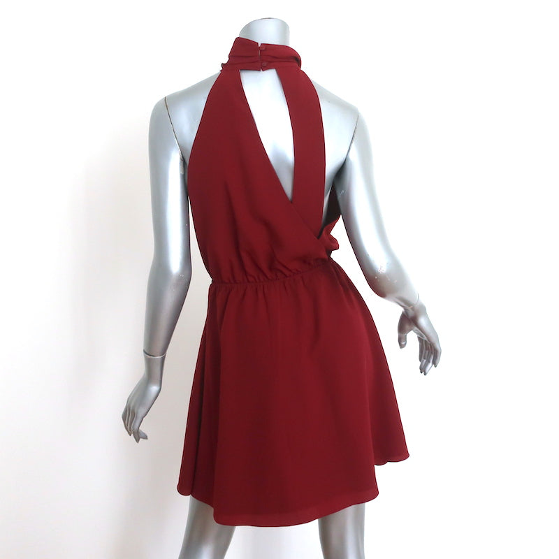 Haute Hippie Asymmetric-Back Mini Dress Wine Size Extra Small NEW
