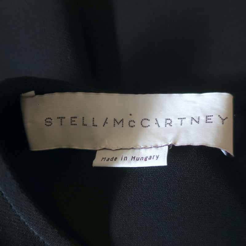 Stella McCartney Petal Sleeve Shift Dress Black Stretch Crepe Size 38