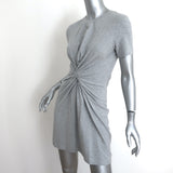 Theory Knotted T-Shirt Dress Heather Gray Stretch Jersey Size Petite
