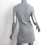 Theory Knotted T-Shirt Dress Heather Gray Stretch Jersey Size Petite