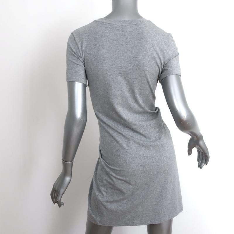 Theory Knotted T-Shirt Dress Heather Gray Stretch Jersey Size Petite Celebrity Owned Theory Knotted T-Shirt Dress Heather Gray Stretch Jersey Size Petite Celebrity Owned