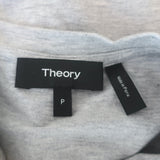 Theory Knotted T-Shirt Dress Heather Gray Stretch Jersey Size Petite