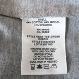Theory Knotted T-Shirt Dress Heather Gray Stretch Jersey Size Petite