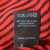 Isabel Marant Etoile Ruched Blouse Caja Red Striped Chiffon Size 40 Short Sleeve